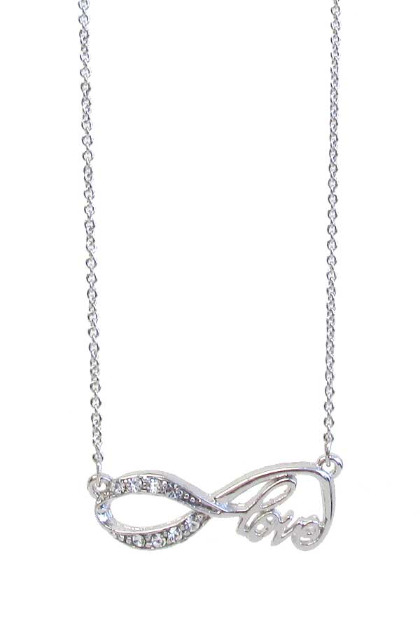 WHITEGOLD PLATING INFINITY LOVE PENDANT NECKLACE