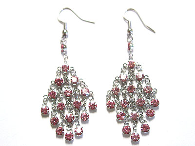 Crystal grid net earring