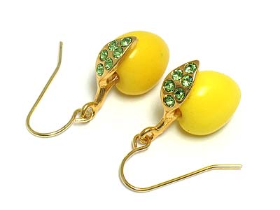 Crystal leaves formica peach earring