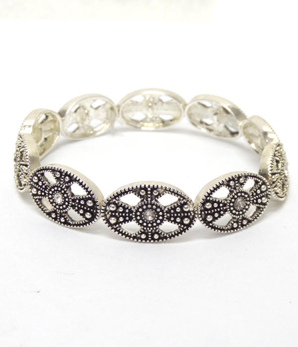 Metal filigree stretch bracelet 