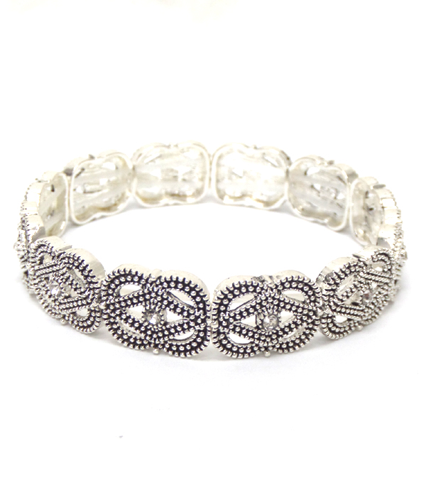 Metal filigree stretch bracelet 