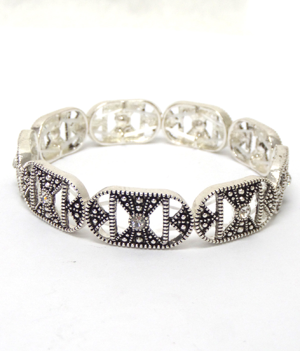 Metal filigree stretch bracelet 