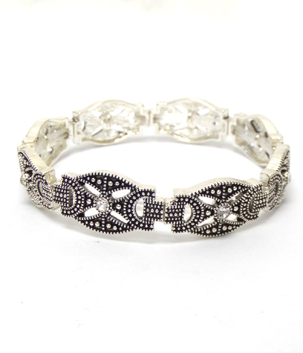 Metal filigree stretch bracelet 