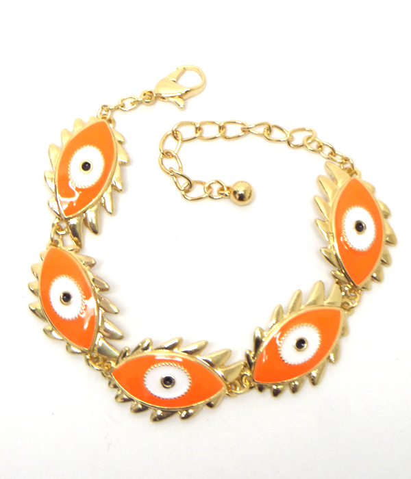 NEON EPOXY MULTI EVILEYE LINK BRACELET