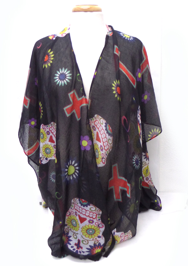 Sugar skull shawl