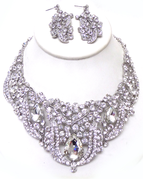 Luxury class victorian style and australian glass dop party necklace set