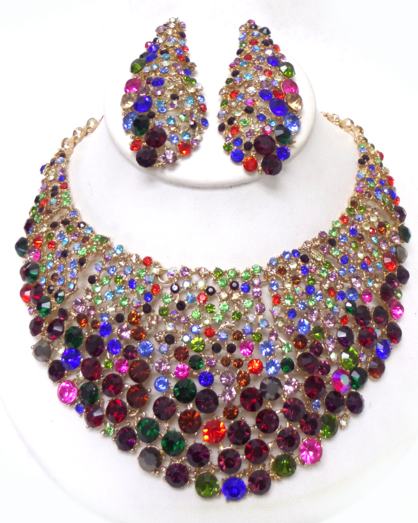Luxury class victorian style and australian glass dop party necklace set