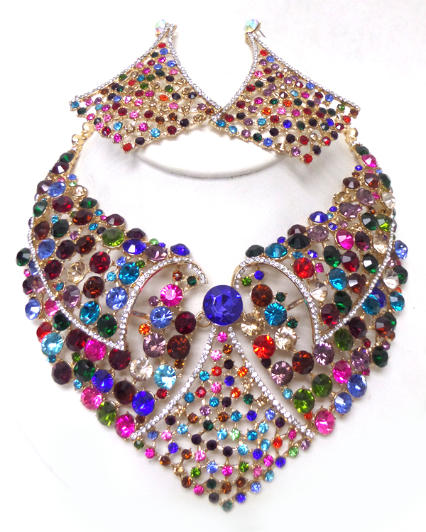 Luxury class victorian style and australian glass dop party necklace set