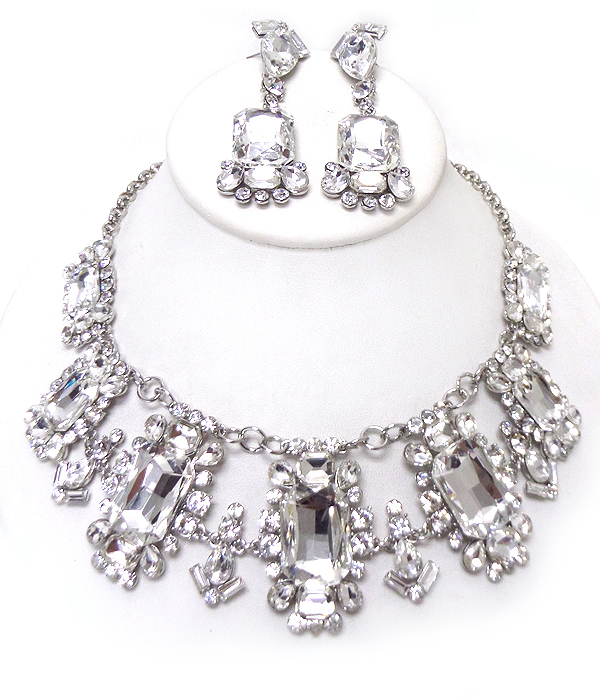 Luxury class victorian style and austrian crystal party necklace set 