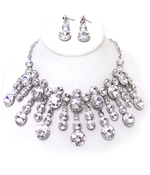 Luxury class victorian style and austrian crystal party necklace set 