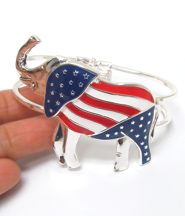 American flag elephant bangle bracelet