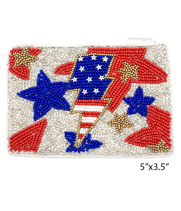 PATRIOTIC AMERICAN FLAG THEME HANDMADE WALLET - THUNDER