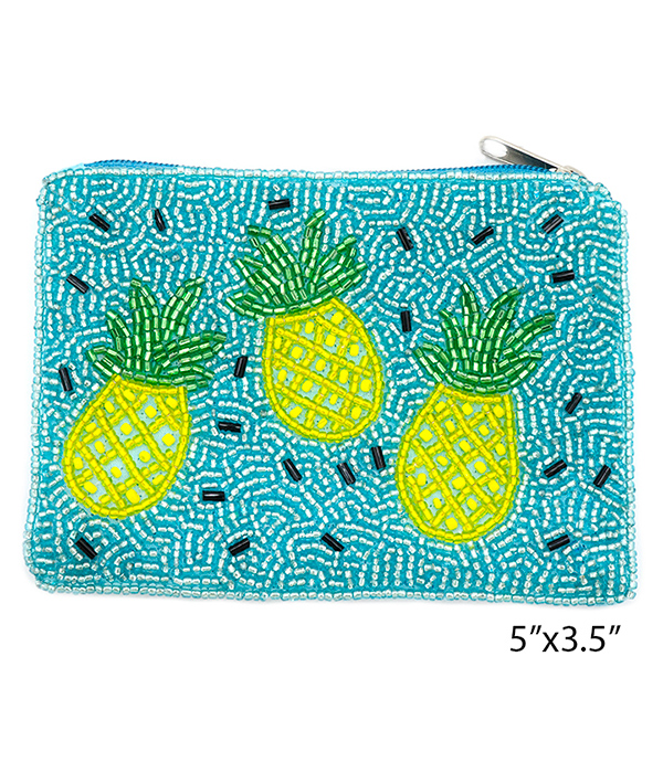 Tropical fruit theme handmade wallet - pineapple