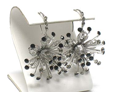 Crystal edge flower earring
