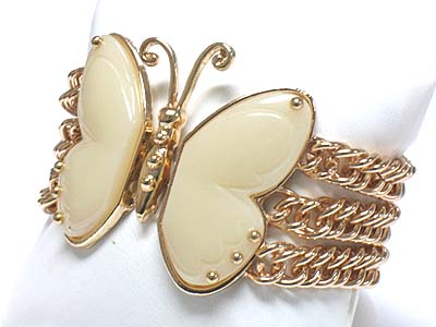 Butterfly multi chain bracelet