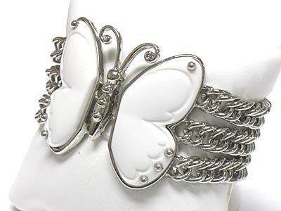 Butterfly multi chain bracelet