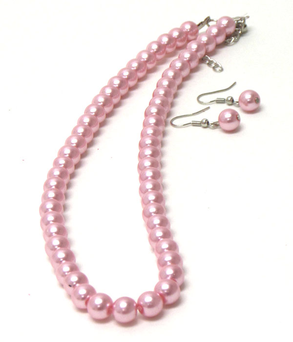 Multi pearl necklace earring set