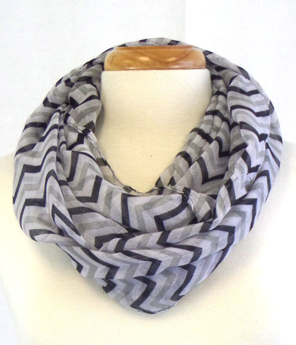Polyester chevron pattern infinity scarf