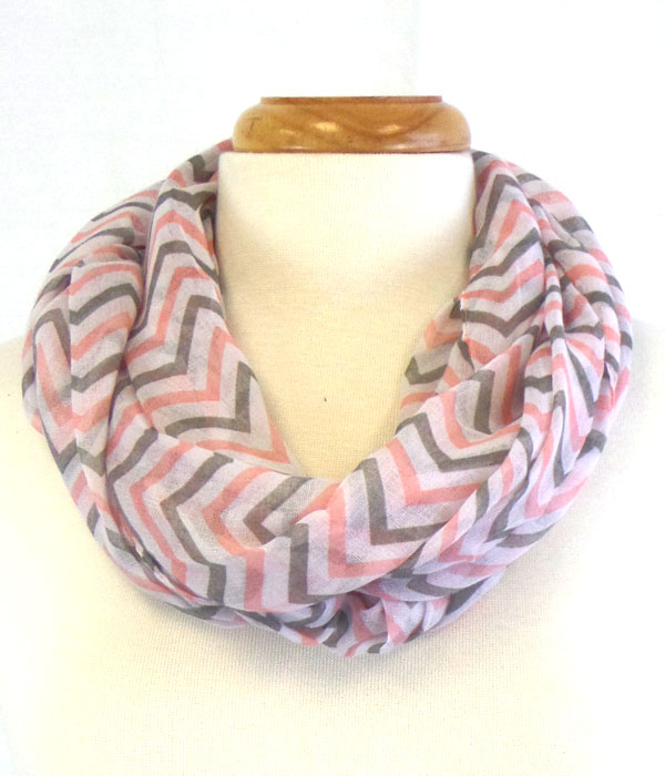 Polyester chevron pattern infinity scarf