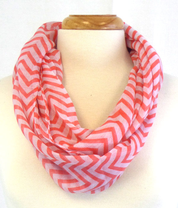 Polyester chevron pattern infinity scarf