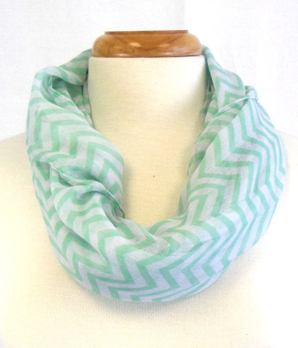 Polyester chevron pattern infinity scarf