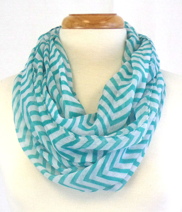 Polyester chevron pattern infinity scarf