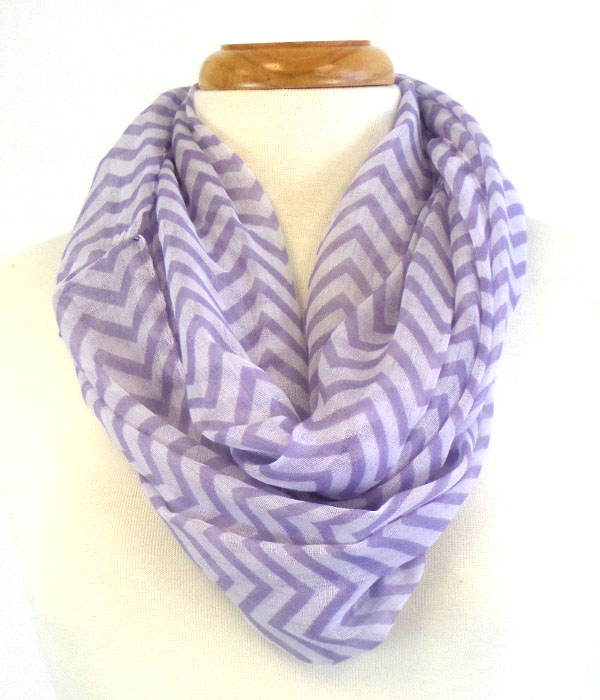Polyester chevron pattern infinity scarf