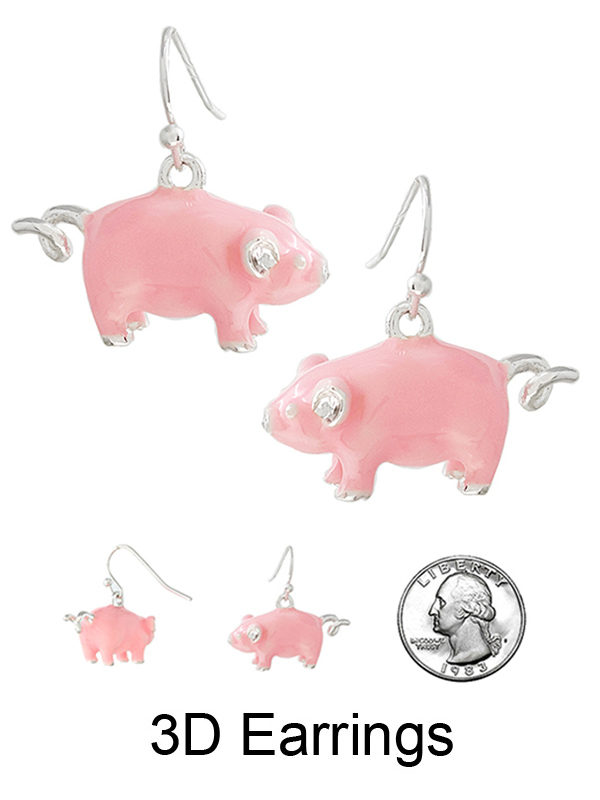 FARM THEME 3D EPOXY EARRING - PIG