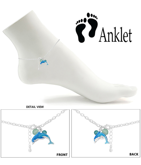 SEALIFE THEME 3D EPOXY ANKLET - DOLPHIN