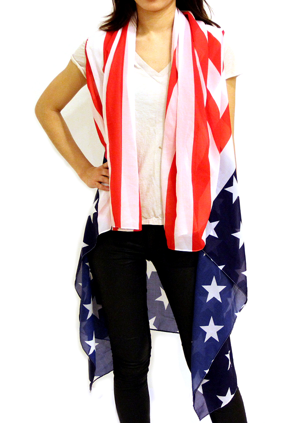 American flag print ruana