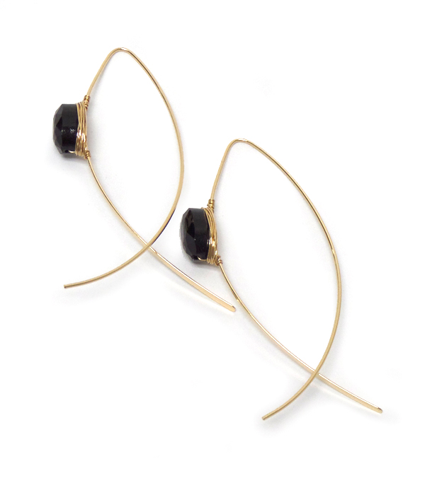 Stone wire earrings