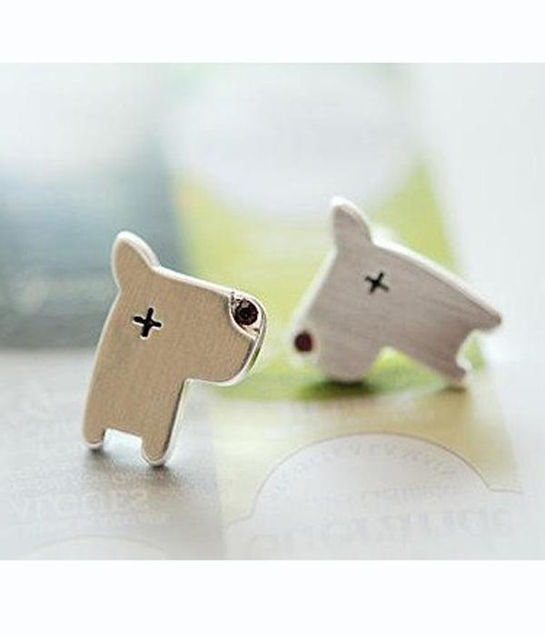 Stud dog earrings