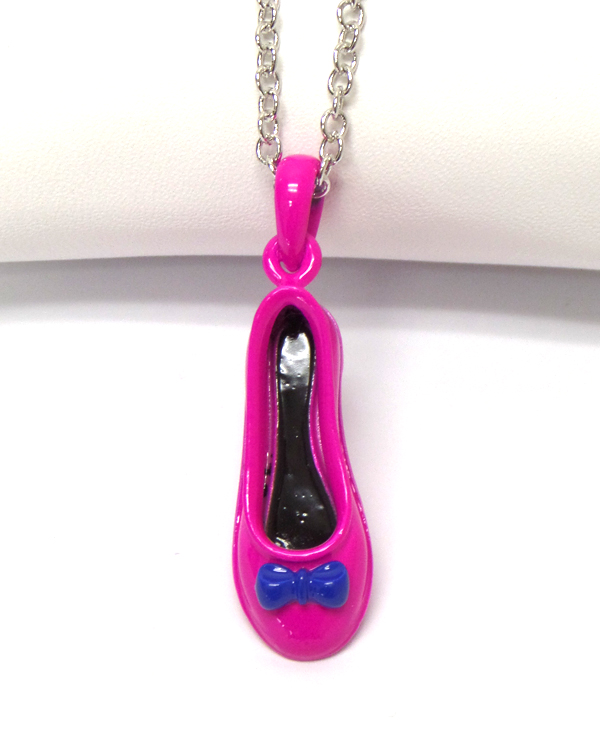 Made in korea whitegold plating shoe pendant necklace