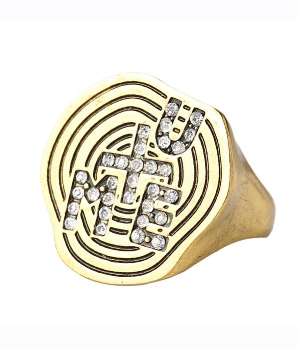 U and me glam punk rock ring