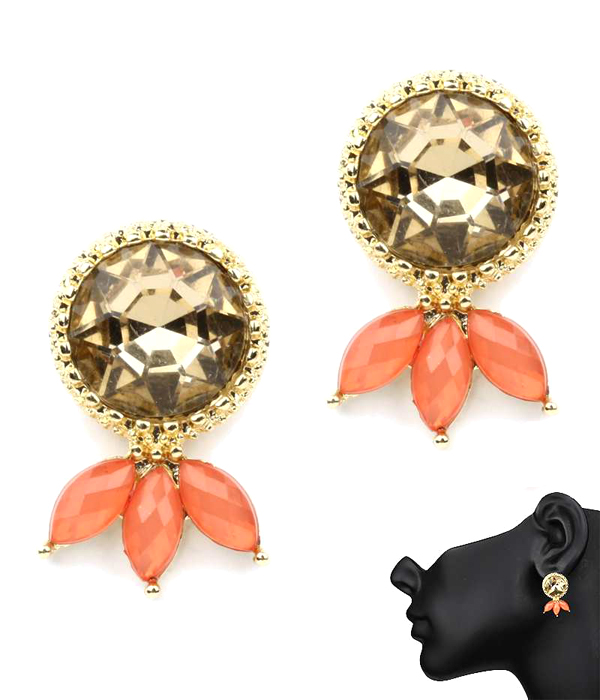 FACET STONE STUD EARRING