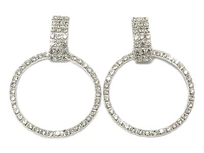 Crystal hoop drop earring - hoops