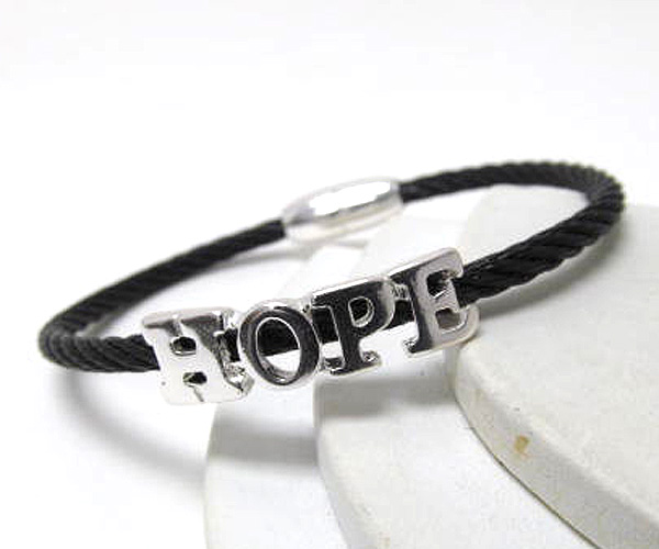 Hope message with wire cable magnetic function bangle bracelet