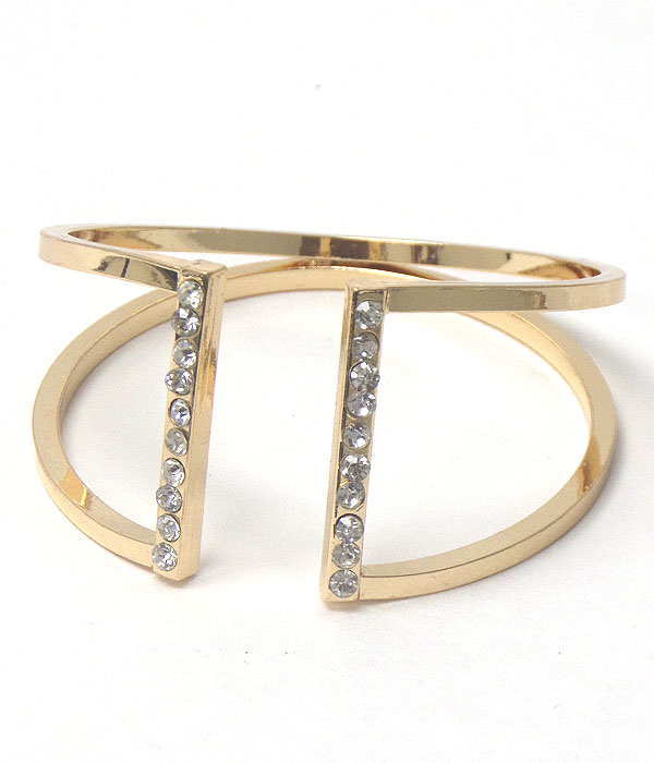 Crystal stud wire art bangle bracelet