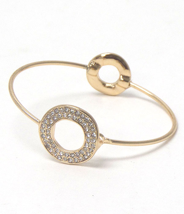 Crystal stud donut wire bangle bracelet