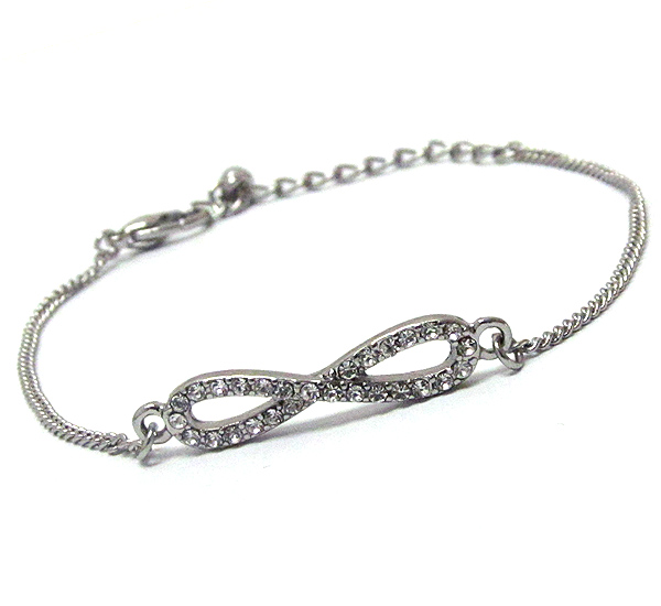 Crystal deco paved infinite symbol bracelet