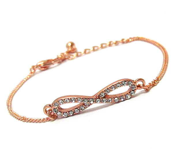 Crystal deco paved infinite symbol bracelet