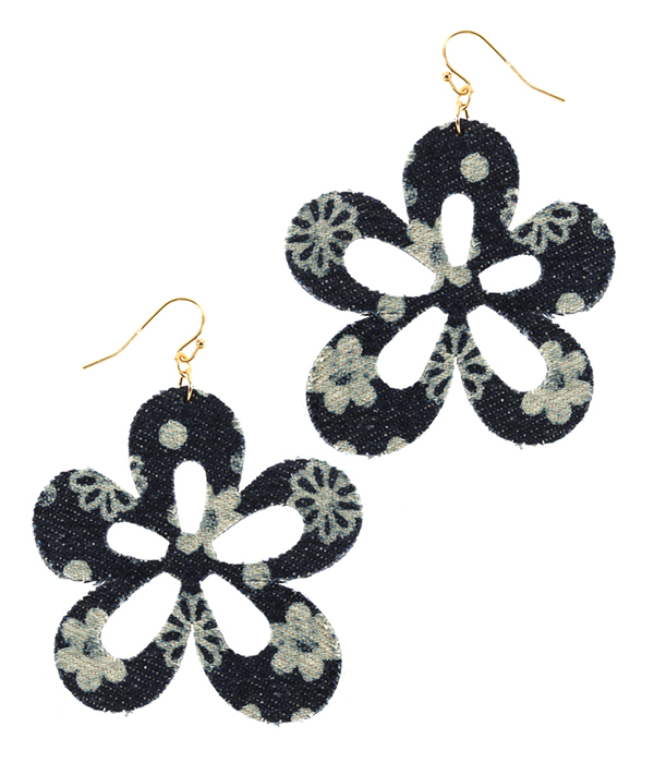 FLOWER PRINT FABRIC EARRING