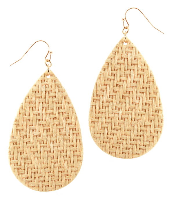 FAUX LEATHER TEARDROP EARRING