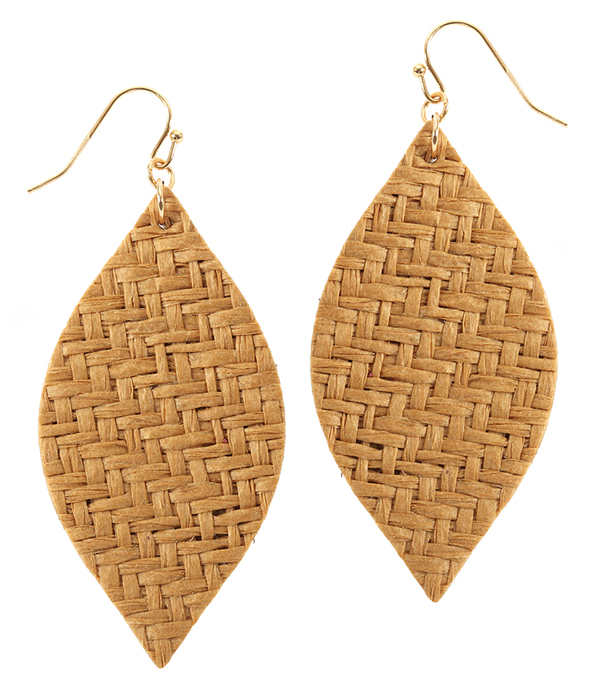 FAUX LEATHER MARQUISE EARRING