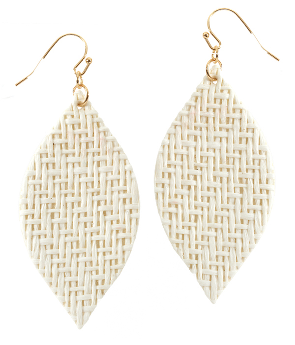 Faux leather marquise earring