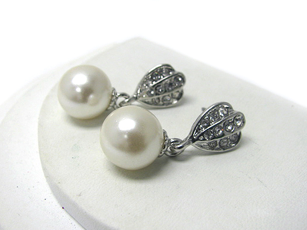 Crystal deco and pearl drop earring