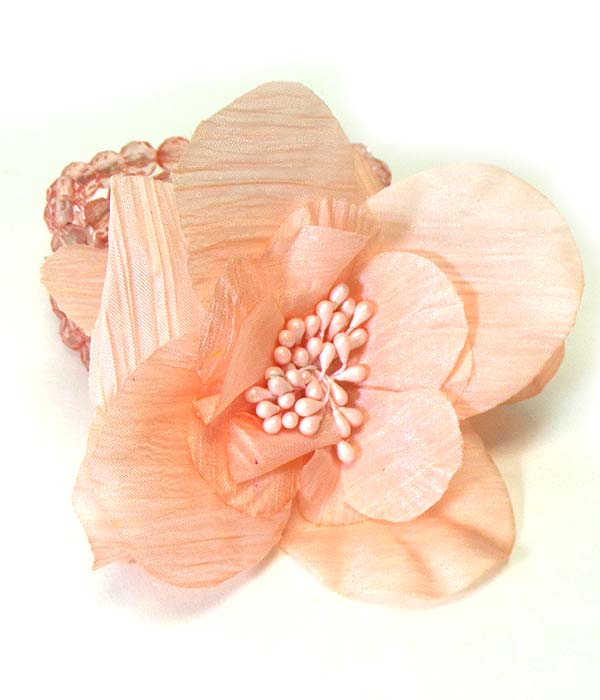 Fabric flower stretch bracelet