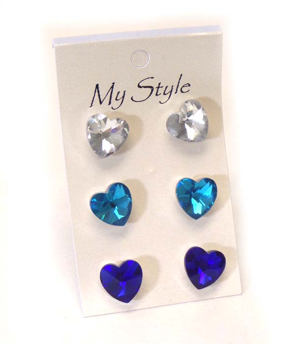 Crystal heart stud earring