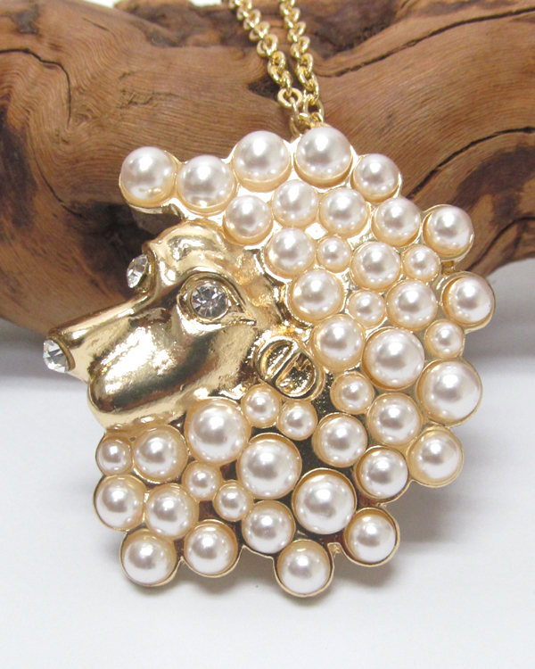 Pearl and crystal zodiac pendant necklace - cancer
