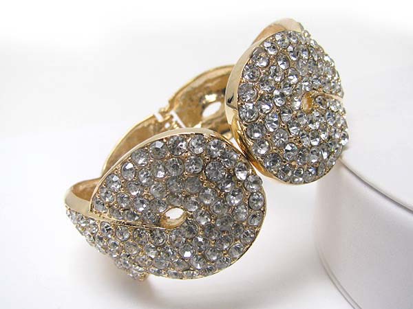 Boutique quality crystal stud metal hinge bangle